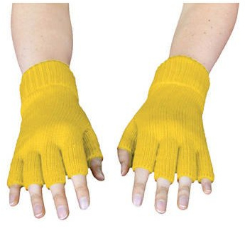 Party-Discount Handschuhe gestrickt, fingerlos, gelb
