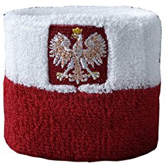 Flaggenfritze Schweiß- und Stirnbänder Polen mit Adler, für Erwachsene und Jugendliche, Sport/Fitness/Yoga, modisches Fan-Accessoire