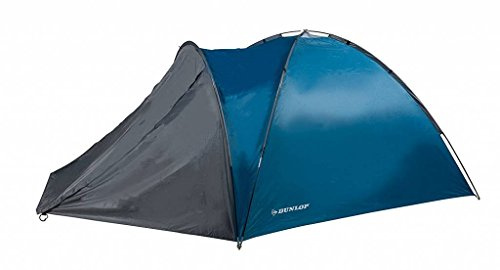 Dunlop Zelte für 2-4 Personen, Kuppelzelt Camping Outdoor Zelt, Blau/Grau