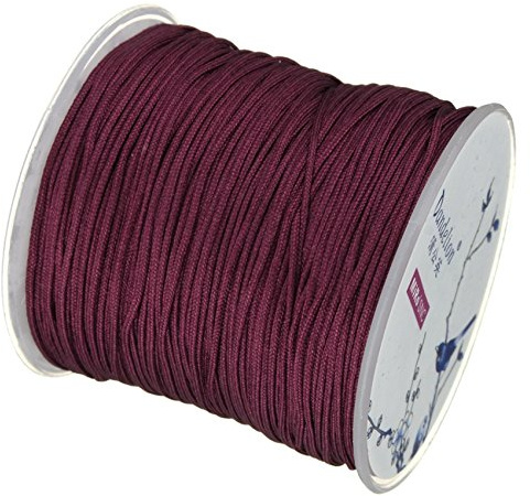 My-Bead 90m Nylonband Kordel 1mm weinrot wasserfest Nylonschnur Top Qualität Schmuckherstellung basteln DIY