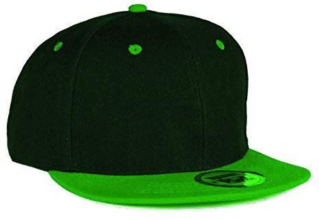 MFAZ Morefaz Ltd Jugend Baseball Kappe Kinder Mütze Basecap Mädchen Junge Twill Snapback (Plain Schwarz Grün)