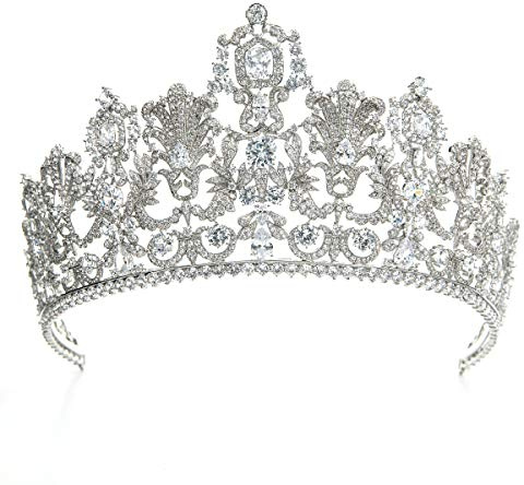 Sepbridals Luxemburg Replik Tiara Krone, Kristall Royal Diadem Frauen Haarschmuck HG026M, Medium, metall