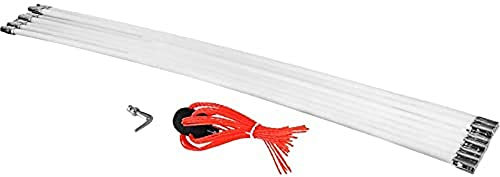 Sowoiko Balayette 7M 23 Pieds Set de brosses pour cheminée, kit de Nettoyage pour cheminée, Brosse de cheminée Facile à connecter avec 7 tiges Blanches avec 1 tête