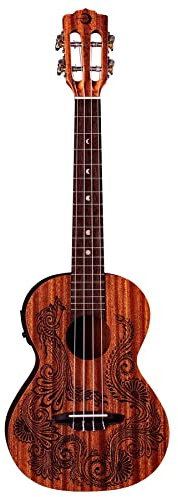 Luna Henna Dragon Mahogany Tenor Ukulele with Preamp and Gigbag