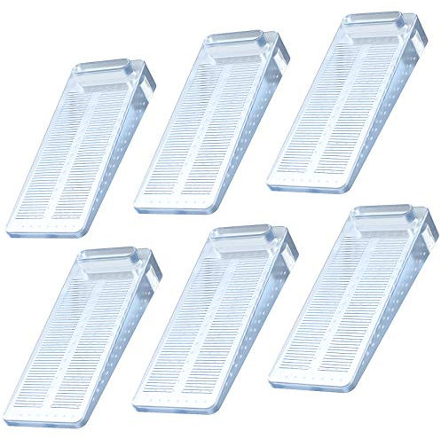 Fermaporta in Gomma, Yosemy 6pcs Cuneo Ferma Porta e Finestra,Antiscivolo,con Altezza Regolabile(Da 2 mm a 90 mm),Protezioni per Porta Interne e Finestre Casa Ufficio,Trasparente