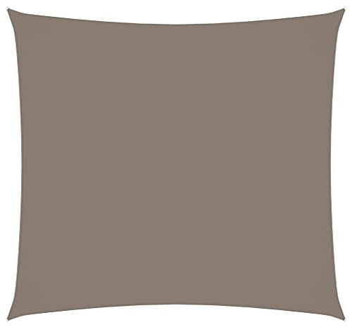 vidaXL Toldo Parasol Lona Protector Solar Sombra de Patio Jardín Terraza Balcón Parque Exterior de Vela Cuadrado de Tela Oxford Gris Taupe 6x6 m