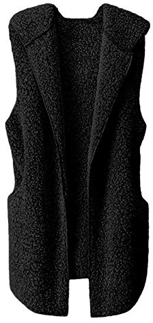 HHMY Damen Kunstpelz Weste - Ärmellose Jacke Fleeceweste Faux Fell Mantel | Warm Mäntel Elegant Fur Weste Cardigan Jacket Für Winter Herbst