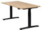 boho office® Höhenverstellbarer Schreibtisch 160 x 80 cm - Elektrisch stufenlos, inkl. Wireless Charger, Memoryfunktion, Kollisionsschutz - Basic Line Schwarz inkl. Tischplatte in Wildeiche