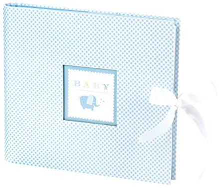 Rössler Papier 18771930006 - Foto-/Gästebuch Baby Boy, mit Wire-O-Bindung, 50 Seiten, hellblau, Geburt und Taufe, 1 Stück