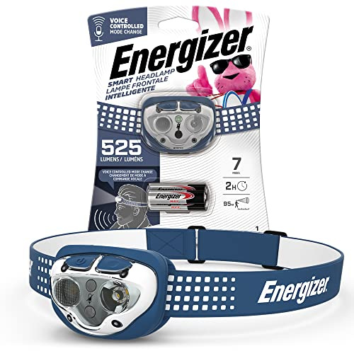 Energizer Smart Voice Activated LED Headlamp Flashlight, 550 Lumen, IPX4 Water Resistant, 1 Meter Drop Tested Headlamp