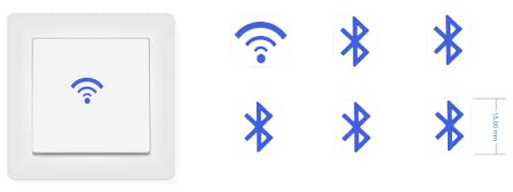 generic 6 Stück WLAN Bluetooth Internet Aufkleber Symbole (RP9/1) (15mm) für Kunststoff, Glas, Holz, Metall, Outdoor, Wand