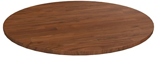 vidaXL Runde Tischplatte Massivholzplatte Eichenplatte Holzplatte Platte Ersatztischplatte Dunkelbraun Ø60x1,5cm Behandeltes Eichenholz