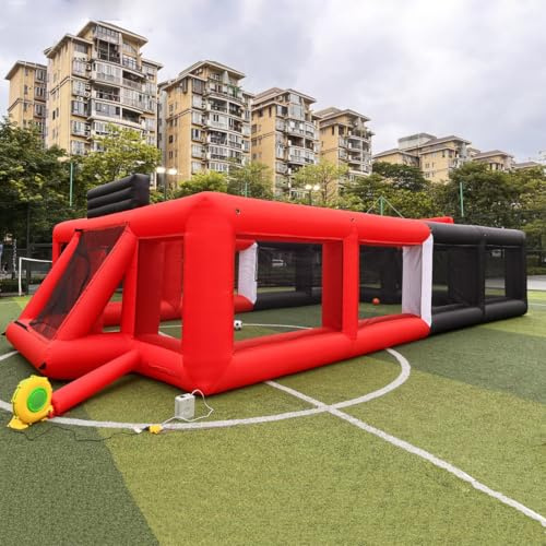 Vinfgoes Portable Inflatable Sports Court Inflatable Soccer & Basketball & Volleyball Field 3 in 1 Multiple Sport Game for School Playground/Family/Team (No Blower Included)