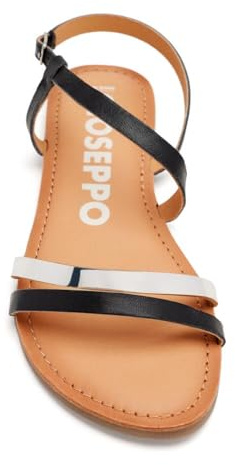 GIOSEPPO Sandalias DE Piel con Tiras Negras Y Metalizadas para Mujer BARGEME