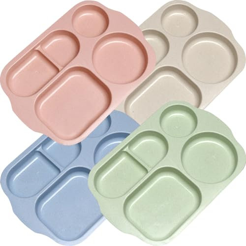 HNBTX plato para servir dividido,plato harvard adulto,platos para niños,platos de cena irrompibles,plato de plástico reutilizable apto para lavavajillas