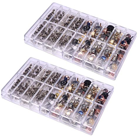 Lubrol 2 piezas de reloj coronas para reloj de pulsera, piezas de reloj, cúpula, cabeza , accesorios de reloj, kit de herramientas de reparación para relojeros, Color fotográfico.