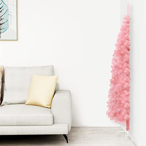 ARKEM Medio árbol de Navidad Artificial con Soporte Rosa 120 cm áRbol Navidad Emergente