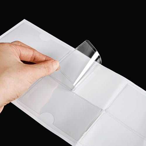 35 Stück Transparent Etikettenhalter Selbstklebend in 18 Größen Wasserfest Etiketten Kartenhalter Visitenkartenhüllen Kleben Sichthüllen für Büro Organisieren und Sortieren(Size:(A5)22.5 * 15.5CM)