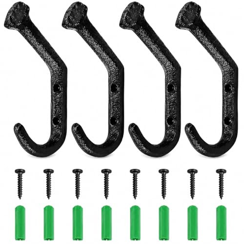 Garneck 4 Stück Gebogener Nagelhaken Aus Gusseisen Retro-wandhaken Wandhaken Aus Hutaufhänger Für Die Wand Pastorale Kleiderbügel Taschenhut-aufhänger Hutbügel Straßengestüt Landhausstil