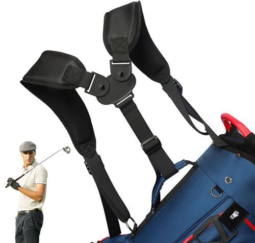 Meindin Golftaschen-Schultergurt Ersatz | Verstellbare Taschengurte – Rucksackgurte, Rutschfester Schultergurt für Sporttaschen, Laptoptasche, Tasche, Schwarz, 1