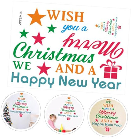 SOESFOUFU Weihnachten Diy Wand Aufkleber Englisch Buchstaben Tür Kühlschrank Heimdekoration Kleeblatt Sticker Für Party Hintergrund Und Festival Decor