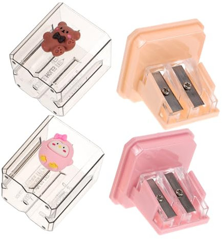 SHINEOFI 2piezas Sacapuntas Manuales y Portátiles De Doble Para Lápices Afilador De Aula Sacapuntas Domésticos