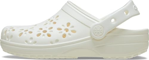 Crocs Mixte Enfant Classic Floral Cut Out Clog T Sabot, Chalk, 22-23