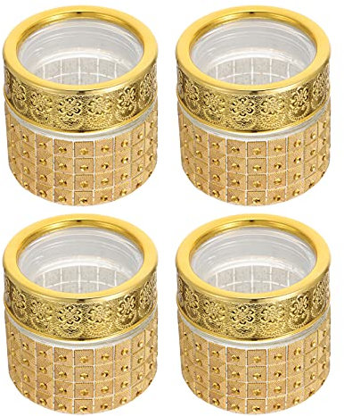 HONMEET 4pièces Petites Bouteilles De Verre Doré Pots De Rangement Créatifs Luxe Multifonctionnels Pour Maison Et Cuisine
