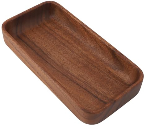 Bol de Service Sahgsa en Bois, Rectangulaire, Polyvalent, Élégant, Durable, Saladier, Bol à Fruits et Collation