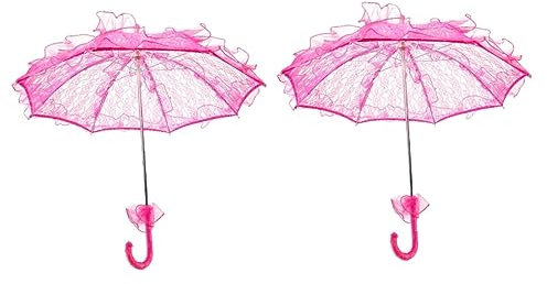 GALPADA 2stücke Lace Parasol Hochzeitsschirm Für Braut Vintage Spitze Für Hochzeiten Und Tanzfotografie Charmanter Fotorequisit Wiederverwendbar Und Stabil Farbton