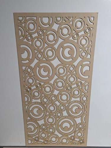 Panel decorativo de madera, tabique de pared, rejilla de cubierta de radiador, decoración de muebles, corte láser de tablero MDF de 3 mm de grosor (tamaño 1200 x 610 mm), patrón (029C).