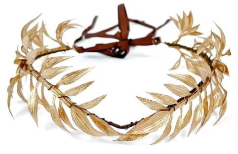 Golden Royal King Bandeau pour homme et femme Couronne de fleurs en forme de cœur pour homme et femme Costume de laurier Couronne Cosplay