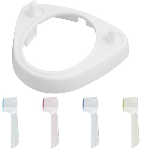 Annlpoy Soporte para Cepillo de Dientes eléctrico Antipolvo Cabezales con 4 capuchones Antipolvo, para Oral-B 3757, Organizador de baño Que Ahorra Espacio para cepillos acoplables, 8,5 x 7,5 x 2 cm