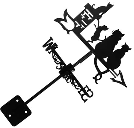 TOGEVAL Girouette Fer Forgé Représentant des Chats Indicateur De Direction Métal pour Toit Et Jardin Décoration Rustique Et Fonctionnelle pour Maison De Campagne