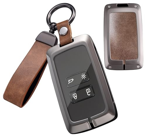 Ysbxitu Autoschlüssel Hülle Cover kompatibel mit Renault Arkana Clio Koleos Megane Duster Kadjar Talisman Captur Espace Dacia Auto Schlüssel Schlüsselcover Leder，Schlüsselhülle mit Schlüsselanhänger