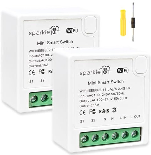 Acmerota Smart Lichtschalter Modul,Arbeit mit Apple HomeKit Wandschalter Modul Smart Light Switches Mini WiFi Smart Light Switch DIY Breaker Modul WIFI Relat Switch