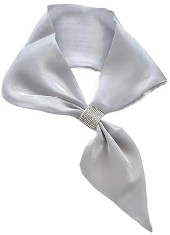 YUSUZH Seidenschal Kleiner Seidenschal for Damen, Halstuch, weiblich, kleiner Ohrschal, Krawattentasche, Stirnband, Dekoration, Halstuch FüR Damen(Grey)