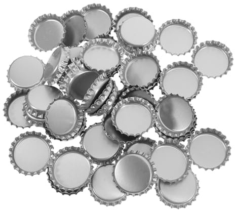 Flaschenverschlüsse aus Stahl Flachgedrückt 100 Stück Silberne | Flasche zum Selbermachen, Flasche Cap, Flache Flaschenverschlüsse, Flachgedrückte Flaschenverschlüsse