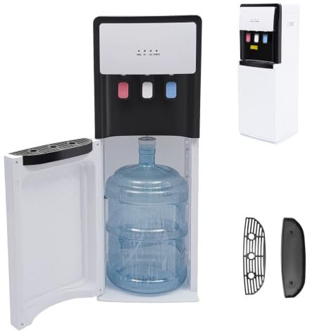 LKHDONG Elektrischer Wasserspender Bodenstehender Heiß-, Kalt- & Raumtemperatur Water Dispenser mit Bodenbeladung, 85-95°C Heißwasser/10-15°C Kaltwasser, Kindersicherung
