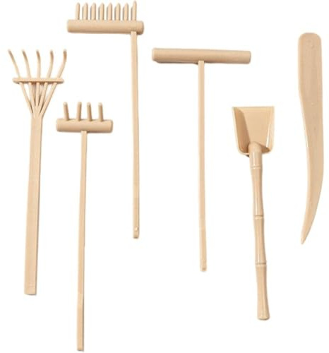 Vobumix Mini Râteau, 1 Ensemble De Mini Outils De Jardin Zen, Bac À Sable en Plastique, Râteaux, Kit De Râteau De Jardin Zen À Faire Soi-même pour Décoration De Table du Bureau À Domicile