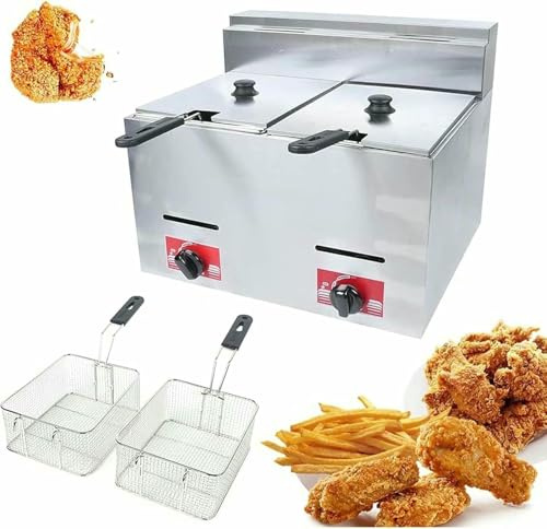 Friggitrice commerciale con cestello e paletta per uso domestico e ristorante