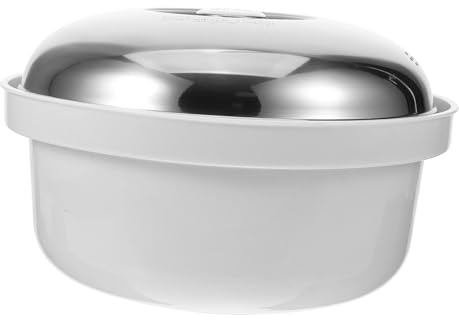 VILLCASE Pentola Vapore in Acciaio con Manici Resistenti Vaporiera per Microonde Multiuso per Cucina Facile da Pulire e Trasportare per Cottura Vapore di Verdure Pesce e Riso