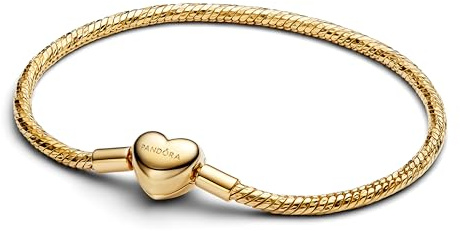 PANDORA Damen-Armband Facettiert mit Herzverschluss Goldfarben 564236C00