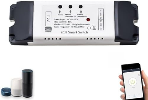 CashMuch Tuya Smart Garage Door Opener Controller Module, Remote Control & Monitoring Via App, Voice Control With Alexa/Google Assistant, Compatible With Most Garage Door Openers, White