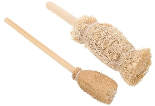 Hohopeti 2pièces Goupillons Pivotants Luffa pour Biberons Tasses et Accessoires de Lot de Goupillons Naturels pour Nettoyer Biberons Né