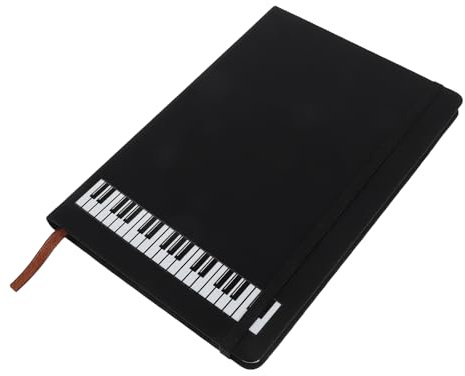 ULTECHNOVO Carnet de Notes A5 Noir à Couverture Rigide Pu, Cahier de Partitions de Piano Portable avec Pages Anti-bavures, Bloc-notes Compact Travail et Réunions Professionnelles