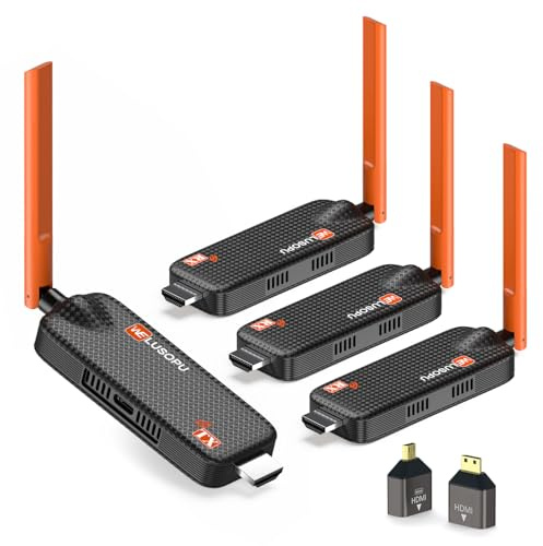 Wireless HDMI Transmitter and 3 Receivers, Support Up to 6 Receivers, 5.8G