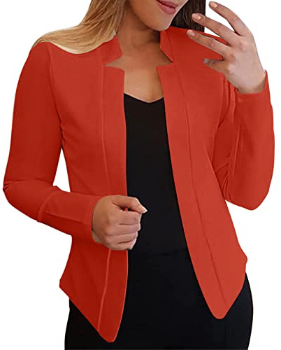 Damkavaj, midjad, lång, kort blazer, festlig, beige, elegant, damblazer, stretch, kavaj, modern sweatblazer, oversize kostymjacka, ledig affärsblazer, långärmad kavaj, öppen front, bolero