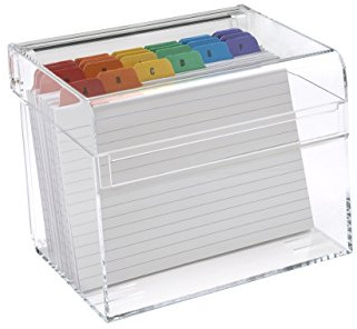Osco AIBOX-R Karteikasten aus klarem Acryl einschließlich farbiger Registerreiter von A bis Z und 100 Karteikarten, 6 x 4 Zoll