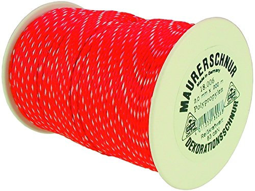 HaWe 18.006 Maurerschnur 200mx2mm aus Polypropylen in rot/weiß